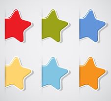 Set Of Color Paper Stars Royalty Free Stock Image