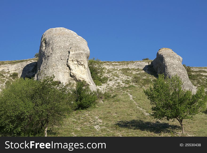 Mountain Crimea in Ukraine tops of the mountains against the sky