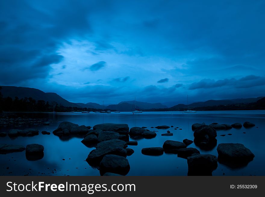 Ullswater at dusk, Lake District, Cumbria, UK. Ullswater at dusk, Lake District, Cumbria, UK