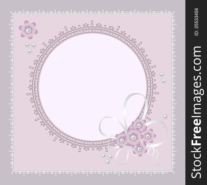 Vector ornate lace background for invitation or announcement