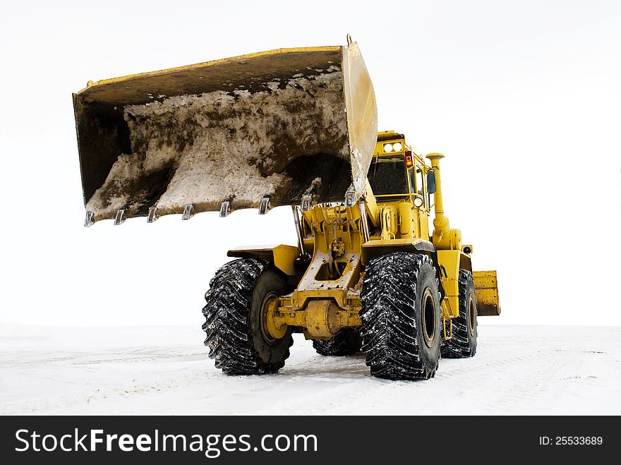 Heavy big excavator on work