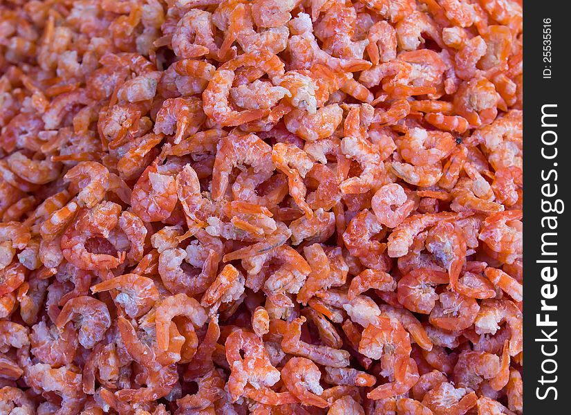 Dried shrimp for cooking in the market