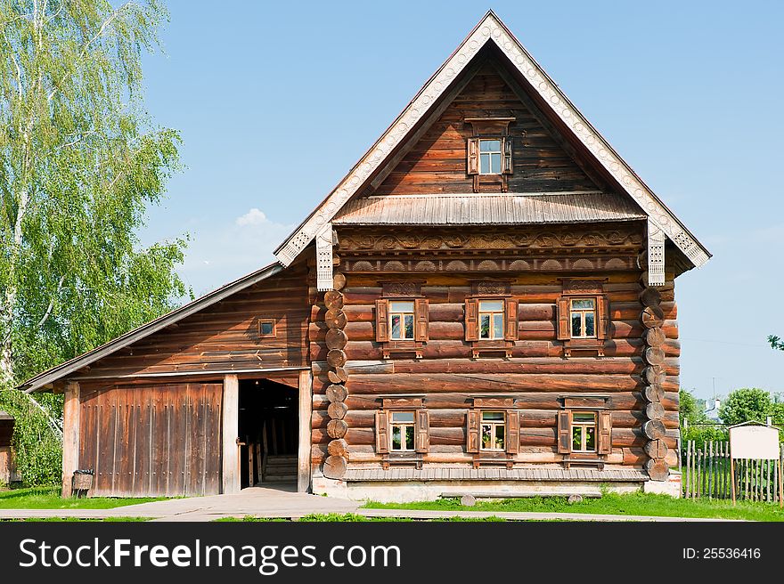 Two-storey Wooden House Of A Wealthy Farmer.