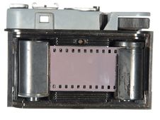 Very Old Classic Camera, Rear View, Cover Removed Stock Photography Very Old Classic Camera, Rear View, Cover Removed Stock Photography