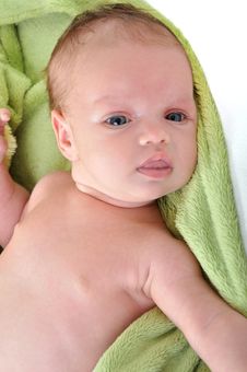 Portrait Of Cute Newborn Baby Girl Stock Photo