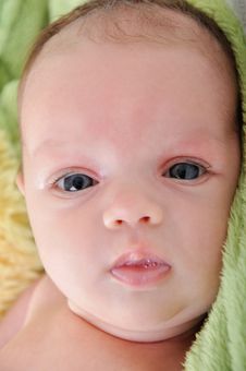 Portrait Of Cute Newborn Baby Girl Royalty Free Stock Photography