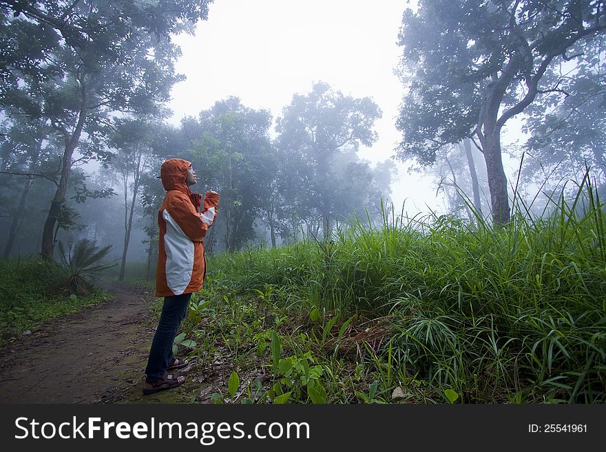 Girl in the mist