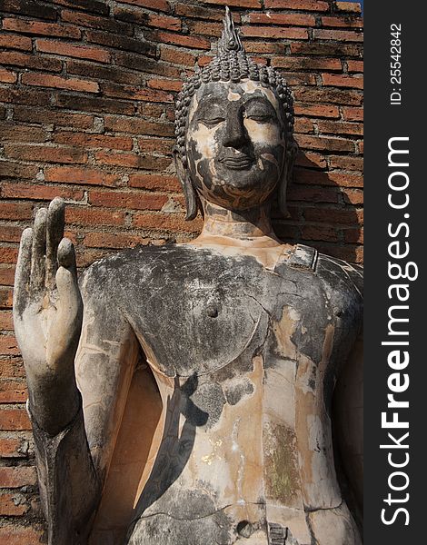 Thailand, Sukhothai Historical Park, Buddha Statue. Thailand, Sukhothai Historical Park, Buddha Statue