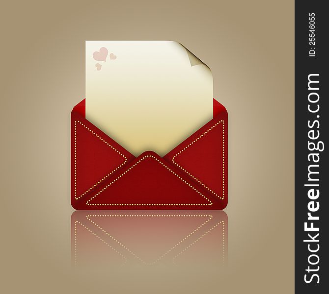 Illustration of red envelope with paper background. Illustration of red envelope with paper background.