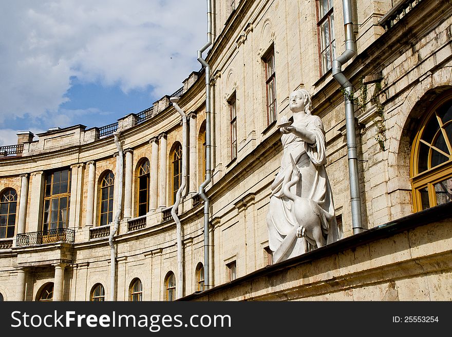 Statue Cautiousness (more usually translated Prudence) by Giovanni Marchiori. Statue is near the Gatchina Palace in Gatchina