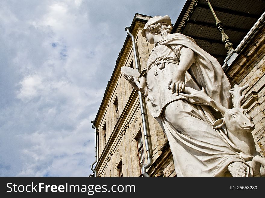 Statue Sense by Giovanni Maria Morlaiter. Statue is near the Gatchina Palace in Gatchina