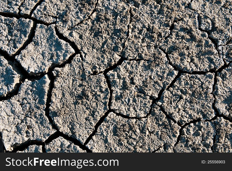 Global warming,dry cracked land