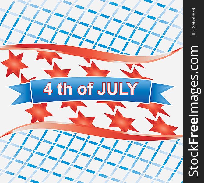 4th of july American.vector isolated on wihte