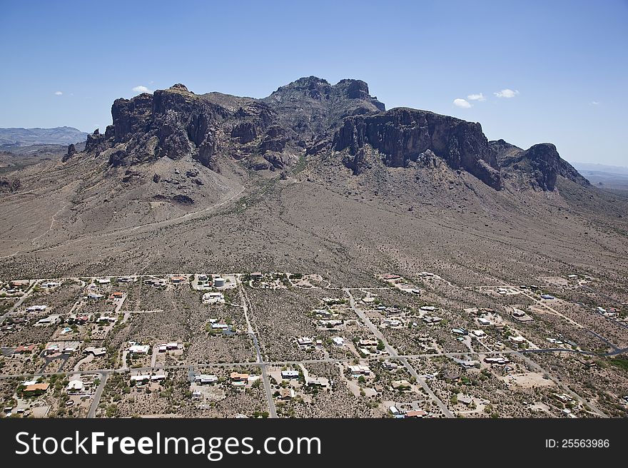 Aerial view of the Superstition Mountains