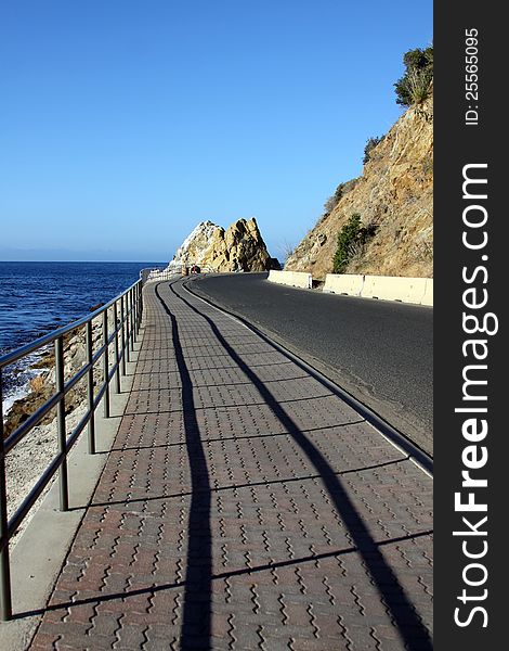 Avalon, California Catalina Island coast road leading to Lovers Cove by the sea