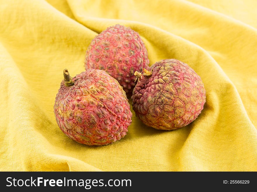 Fresh lychee on the table