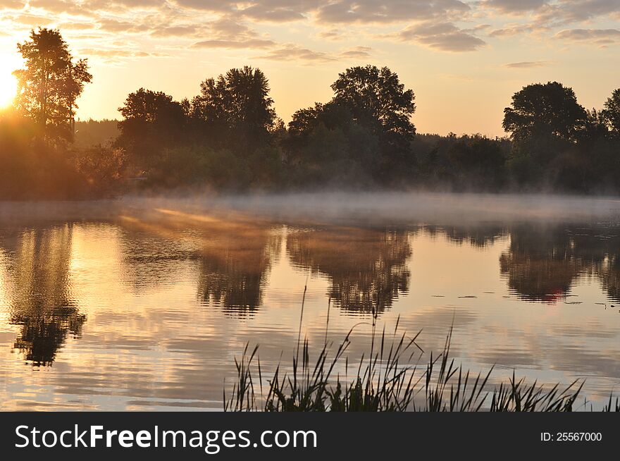 Misty Dawn on the River