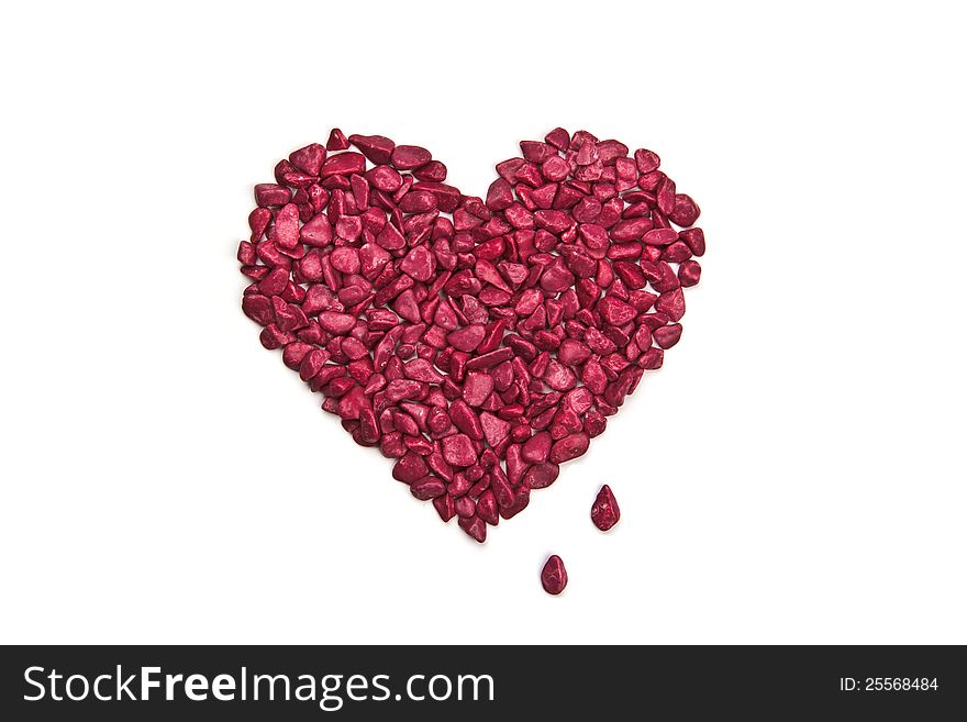 Composition of red stones, representing the heart. Composition of red stones, representing the heart