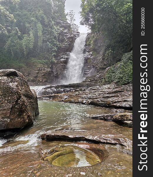 beautiful waterfall kandy, sri lanka