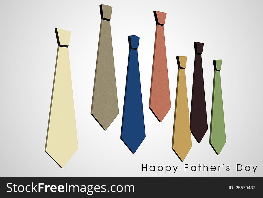 Happy Father's Day card with a pattern of colorful ties. Happy Father's Day card with a pattern of colorful ties