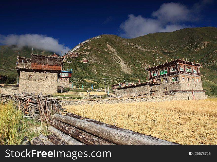 Tibetan house in Sichuan, China