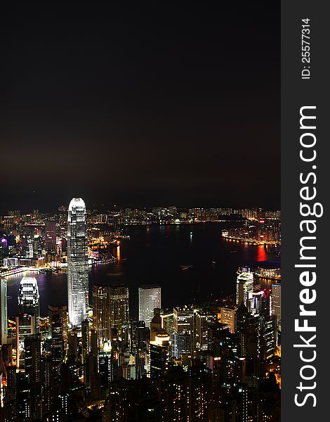 Hong kong night view at tai ping shan