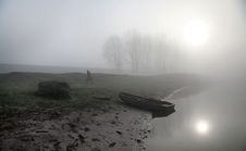 Misty Morning On The River Dniester. Stock Photography Misty Morning On The River Dniester. Stock Photography