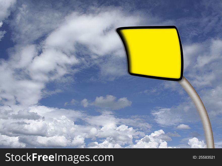 Distortion traffic sign on blue sky  with cloud