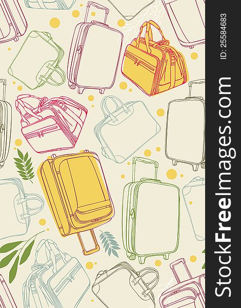 Seamless pattern of the suitcases. Seamless pattern of the suitcases