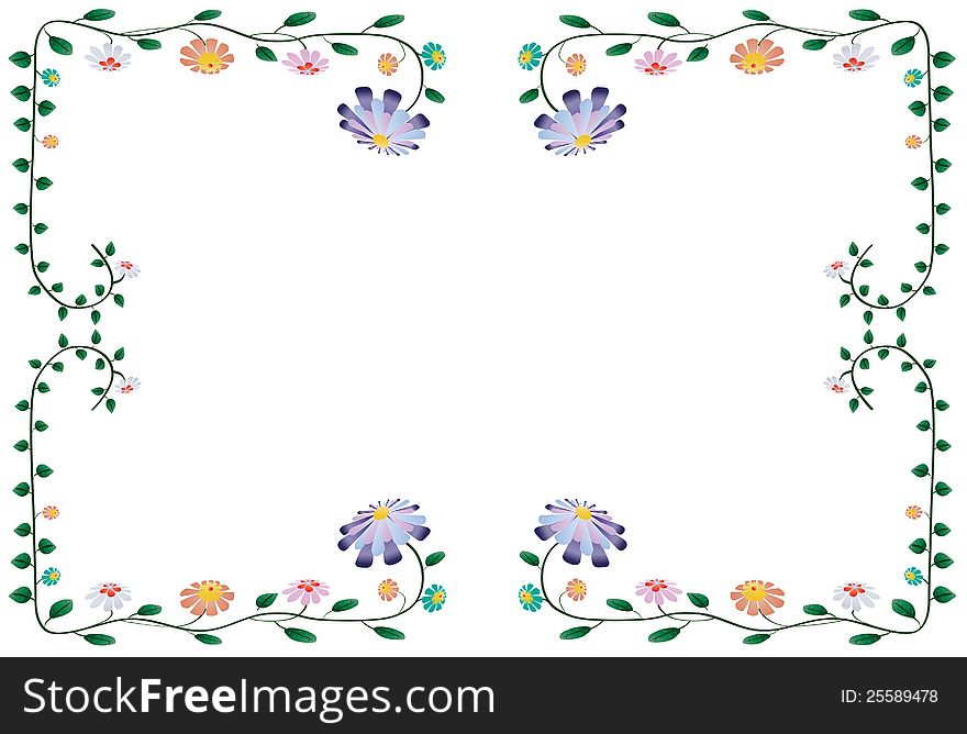 Vector Illustration Of Colorful Flowers