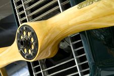 Wooden Propeller Front Vintage Airplane Nose Royalty Free Stock Photos
