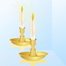 A Candle And A Mirror Royalty Free Stock Photo A Candle And A Mirror Royalty Free Stock Photo