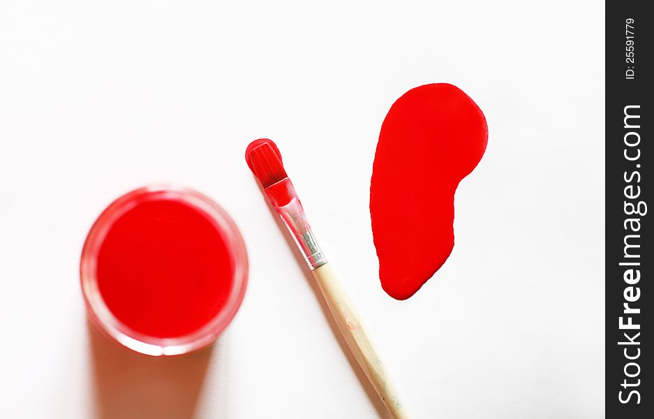 Painting with bright red color