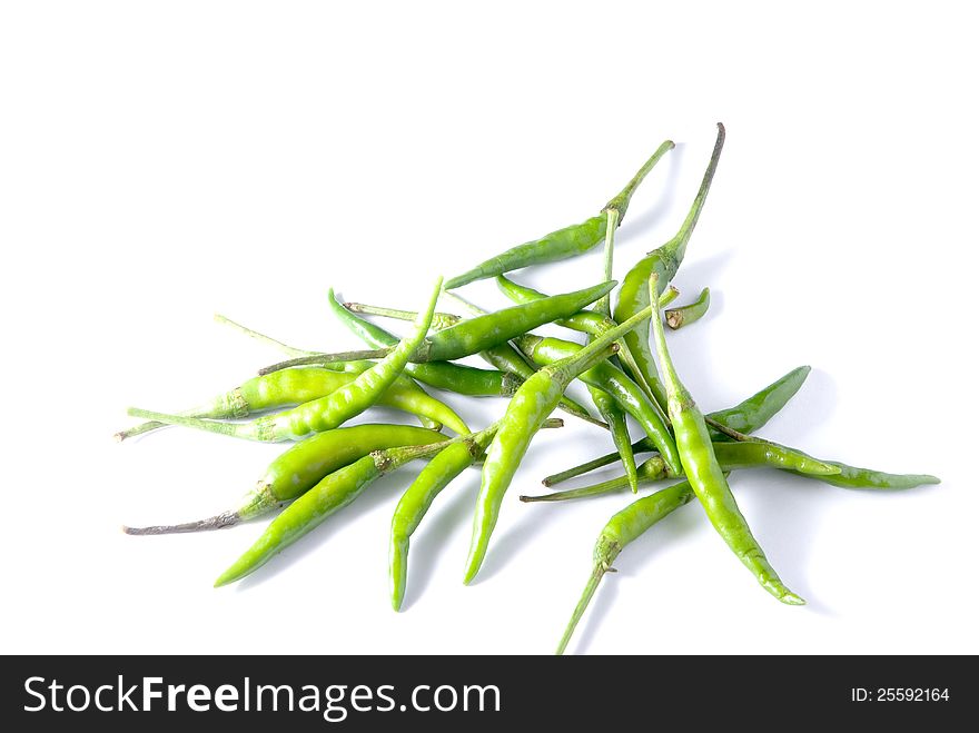 Fresh chilly close up isolated on white