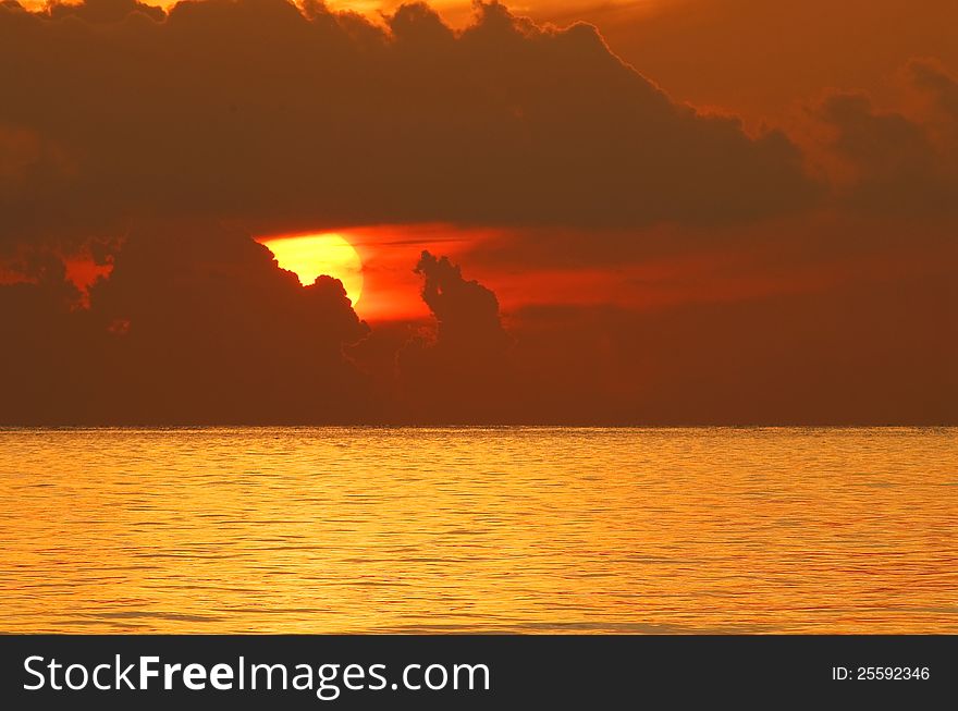 Sunrise sky with clouds over ocean. Sunrise sky with clouds over ocean