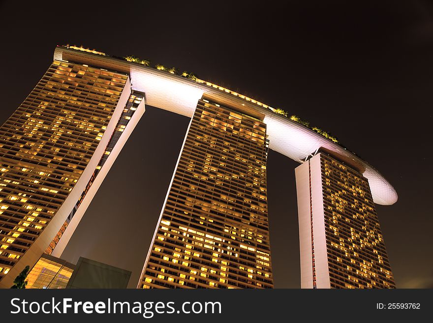 Night view of Marina Bay Sands. Night view of Marina Bay Sands