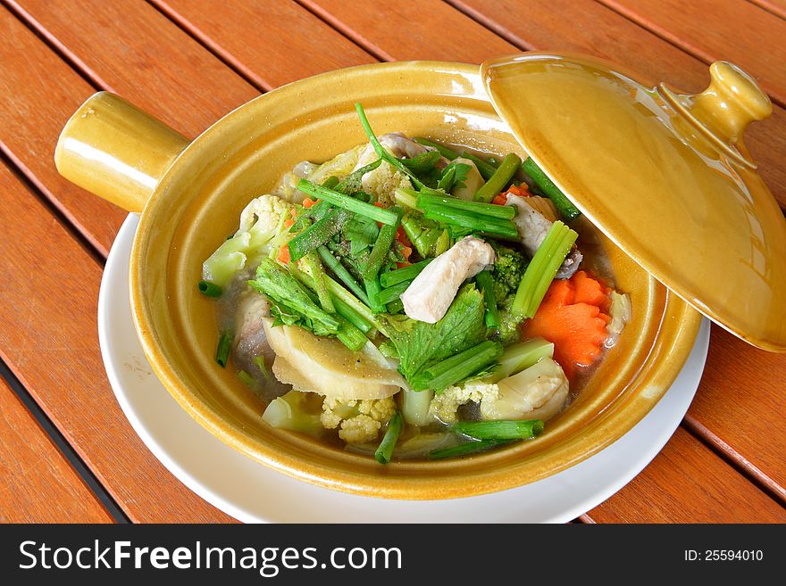 Baked fish with vegetables,Thai food