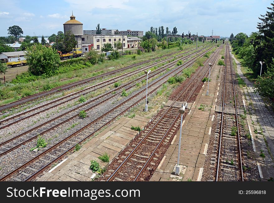 Train station Titu - a city at 50 km far from Bucharest in Romania, which is an inportant knot of train traffic