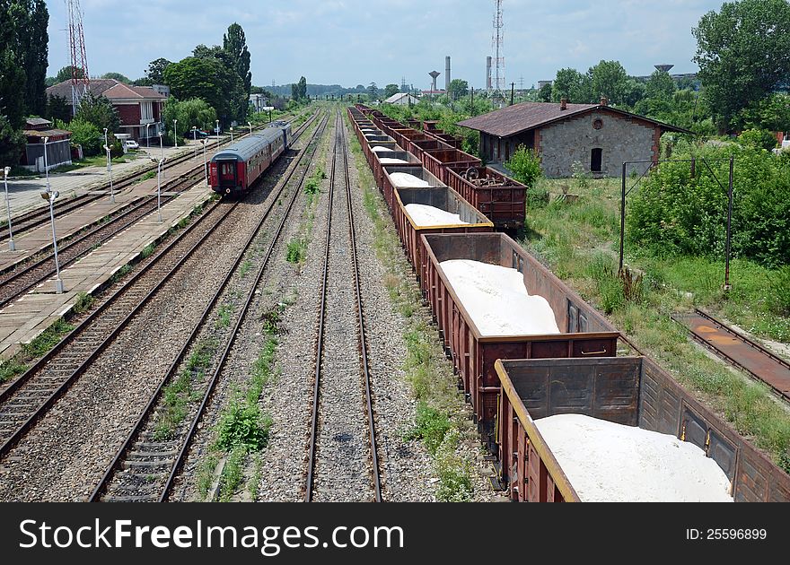 Train station Titu - a city at 50 km far from Bucharest in Romania, which is an inportant knot of train traffic