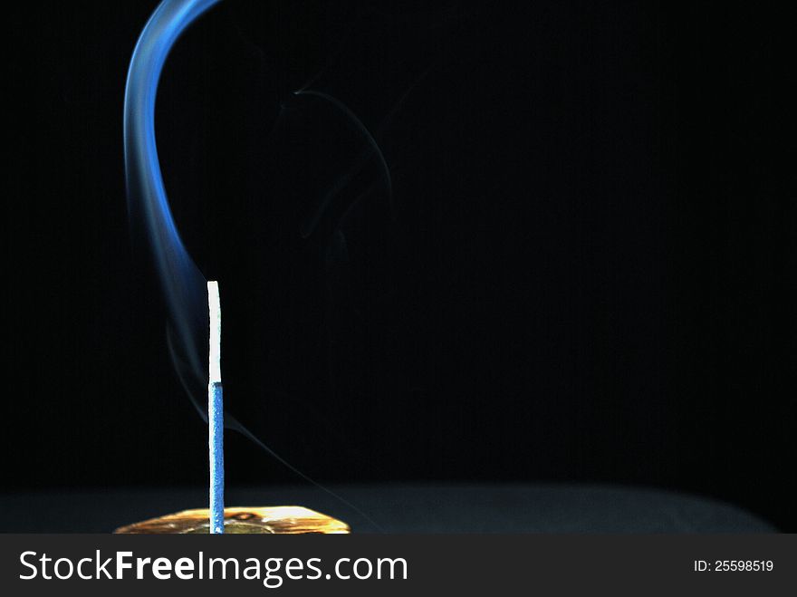 Blue Smoke from Incense Stick