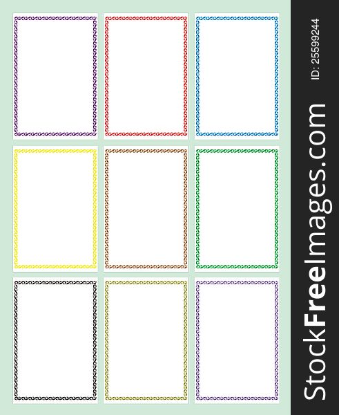 Vector image of nine framework of an identical pattern of different color. Vector image of nine framework of an identical pattern of different color