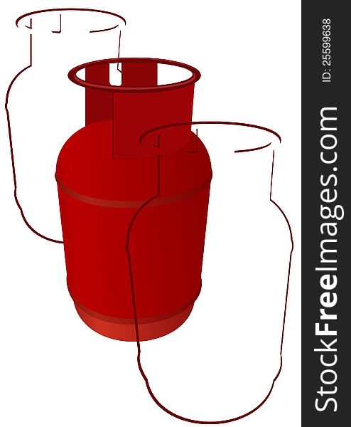 Household gas cylinder. The illustration on a white background. Household gas cylinder. The illustration on a white background.