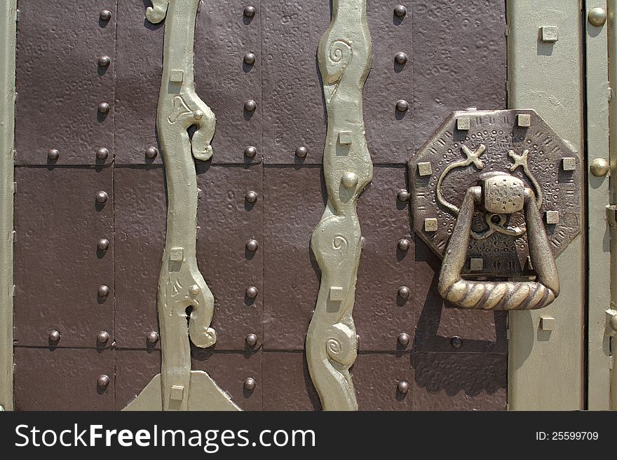 Old vintage iron decorated doors. Old vintage iron decorated doors
