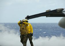 Sailors On Flight Deck Stock Photo Sailors On Flight Deck Stock Photo