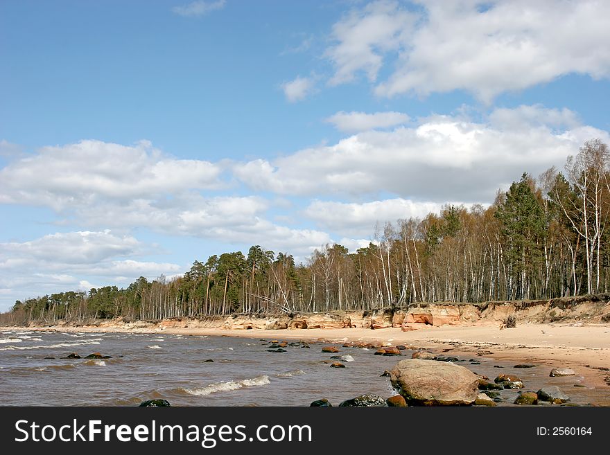 Stony coast of the Baltic Sea (Latvia)