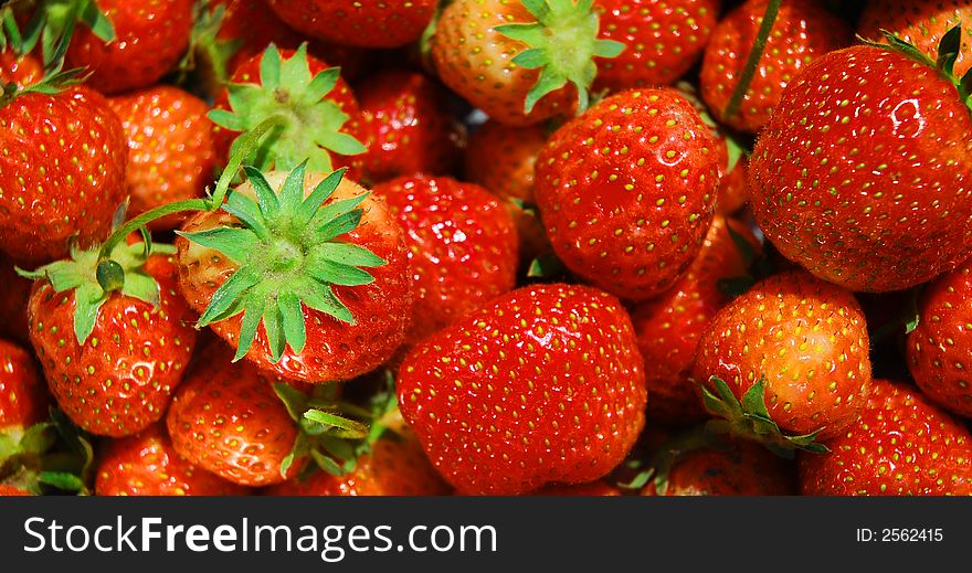 Fresh red strawberry background - fruits