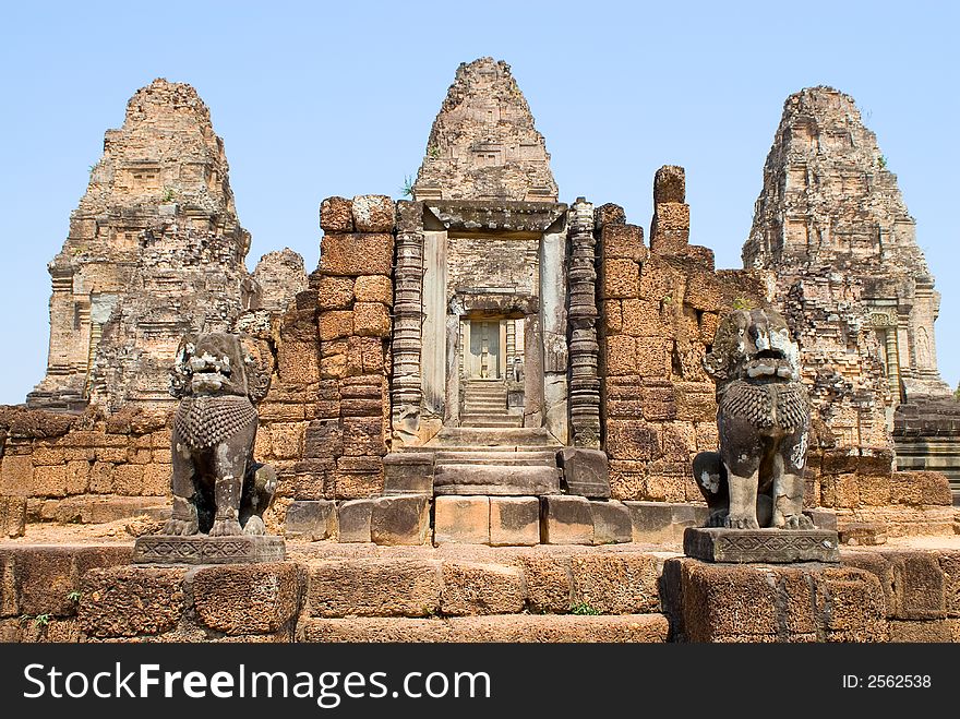 East Mebon temple steps, Angkor, Cambodia. East Mebon temple steps, Angkor, Cambodia