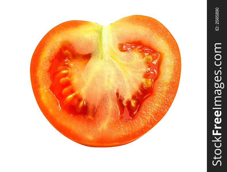 Fresh tomato vegetable cut isolated with clipping path included. Fresh tomato vegetable cut isolated with clipping path included