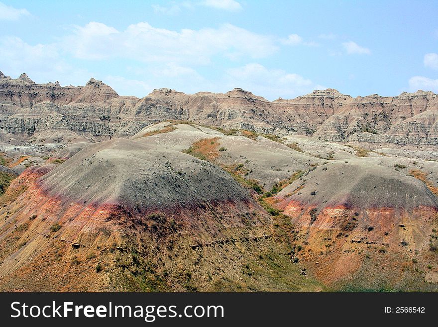 Colorful shot of some of the moutains at the South Dakota Badlands. Colorful shot of some of the moutains at the South Dakota Badlands