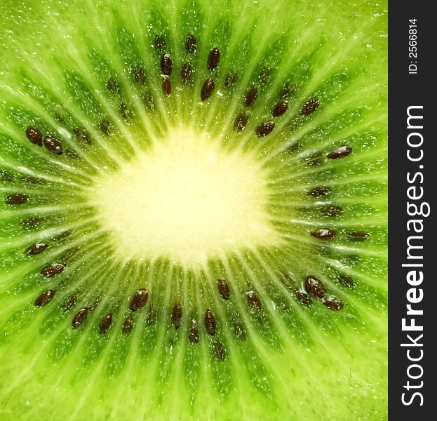 Kiwi texture object. Green background.